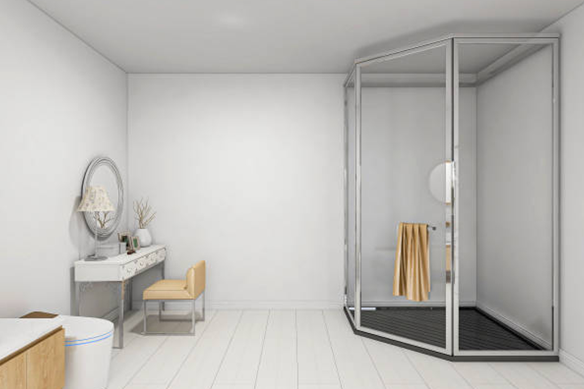Neo-Angle Shower Door Installation