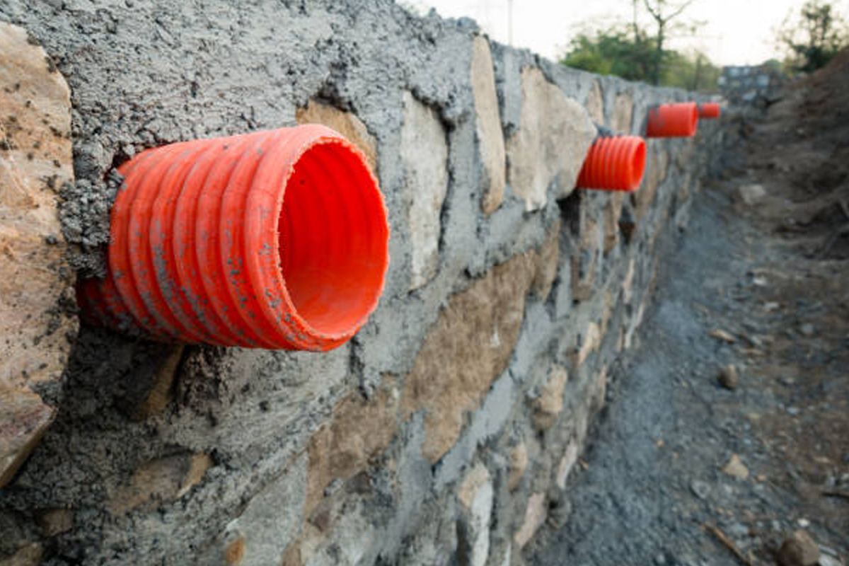 Retaining Wall Drainage System Installation Rockford