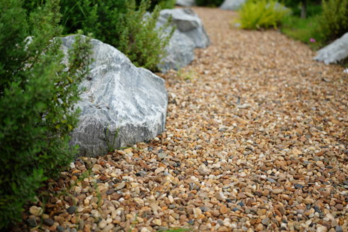 River Rock & Large Decorative Stone Installation Rockford
