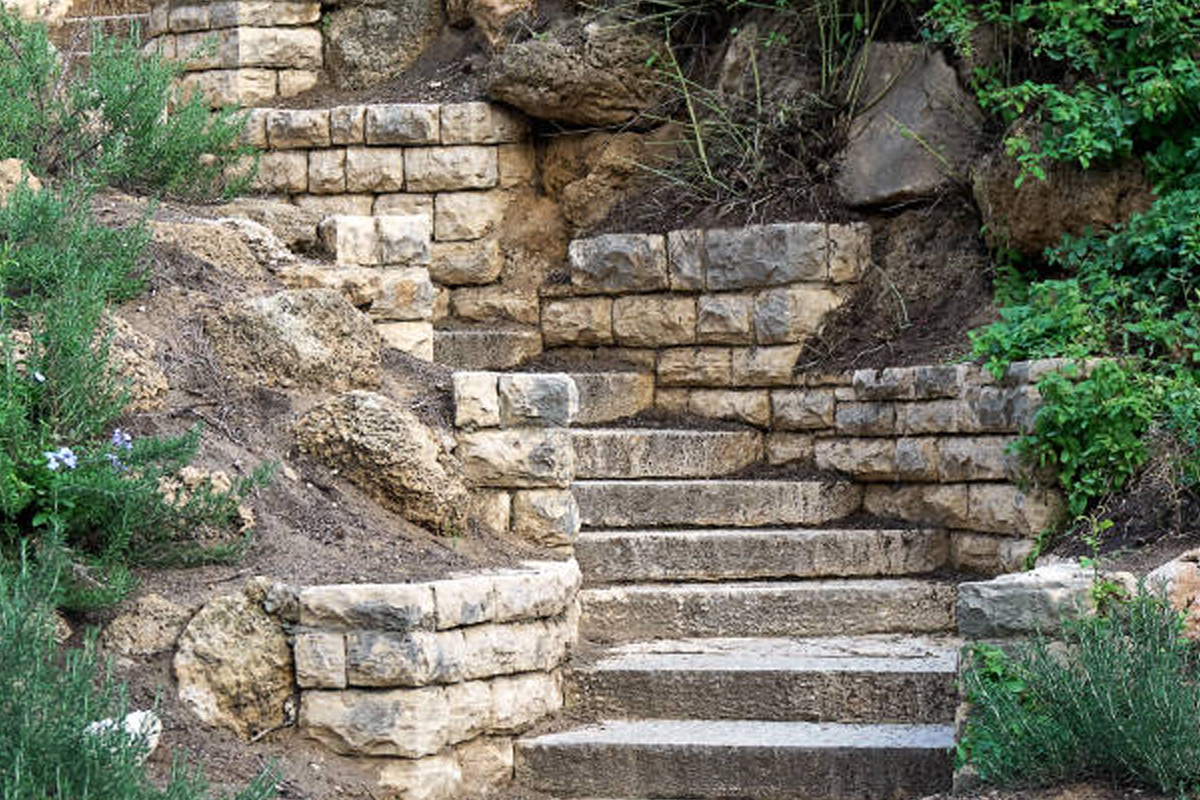 Tiered & Stair-Step Retaining Wall Installation Rockford